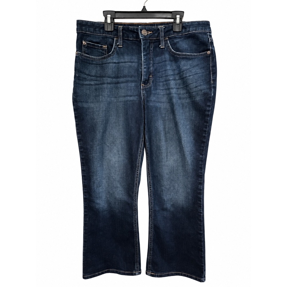 Lee Womens Regular Fit Capri Mid Rise Dark Wash Denim Jeans 1CMRC05 Size 10M